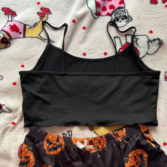 Pumpkin Print Black and Orange Pajama Set - Picture 4 of 6